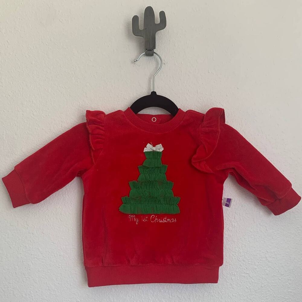 5/$25 NEW Little Me My 1st Christmas Ruffle Sweater‎